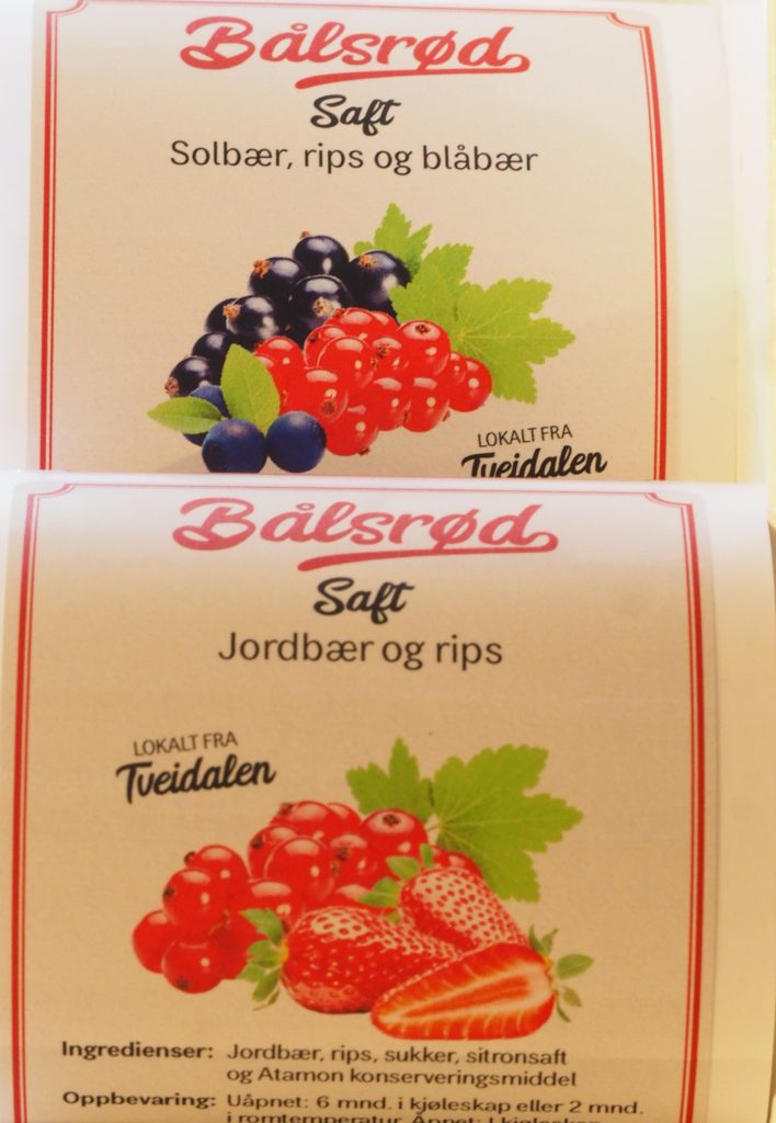 Fine etiketter til saft, marmelader og gele glassene
